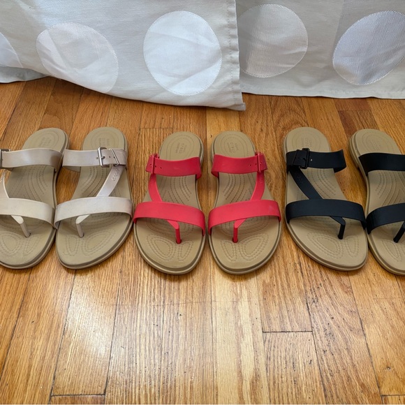 CROCS Black and Tan Women's Sandals - Picture 6 of 6